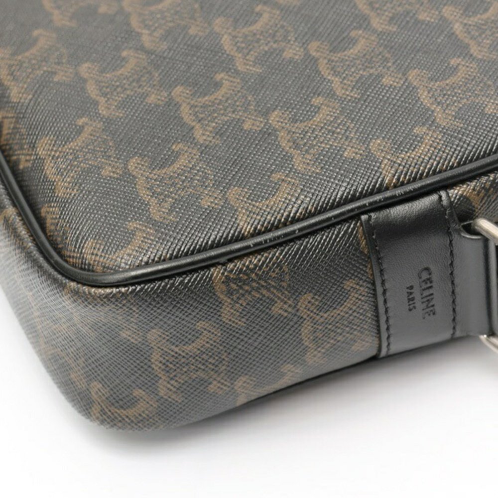 Celine Medium Bag 197202DND.38OS Triomphe Canvas Black E-158345 - Picture 5 of 8